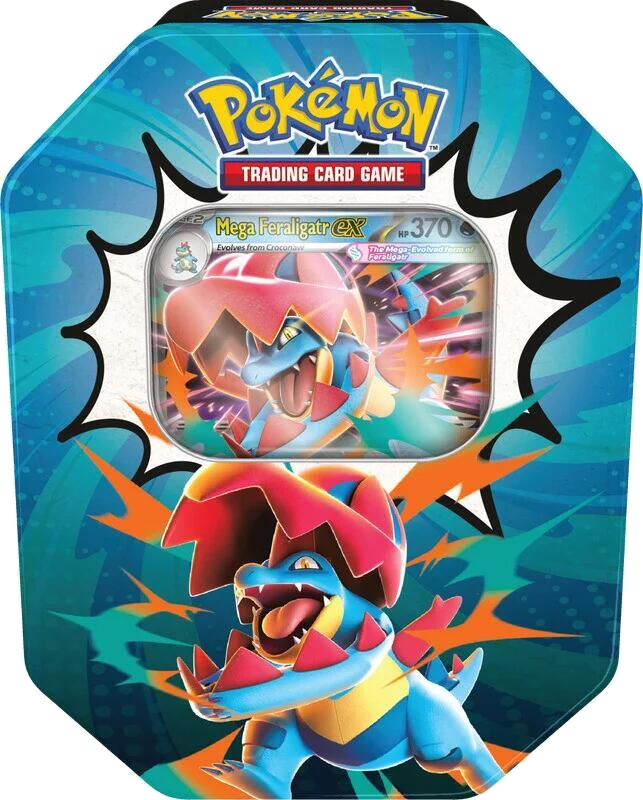 Pokémon TCG Mega Evolution Ascended Heroes Tin – Mega Feraligatr ex